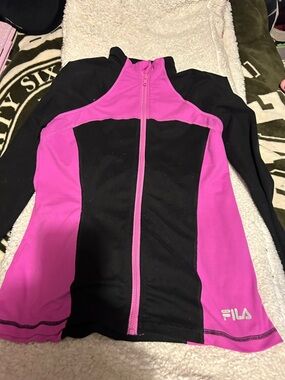 FILA Pink and Black Full-Zip Athletic Jacket